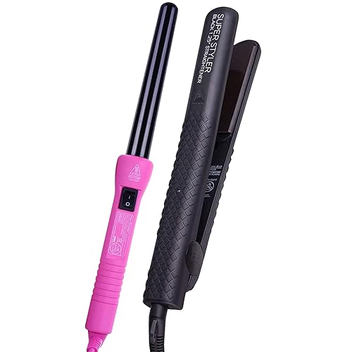 Miniatura 1 de Herstyler Superstyler - Plancha rizadora grande rosa, juego de varita rizadora y alisadora
