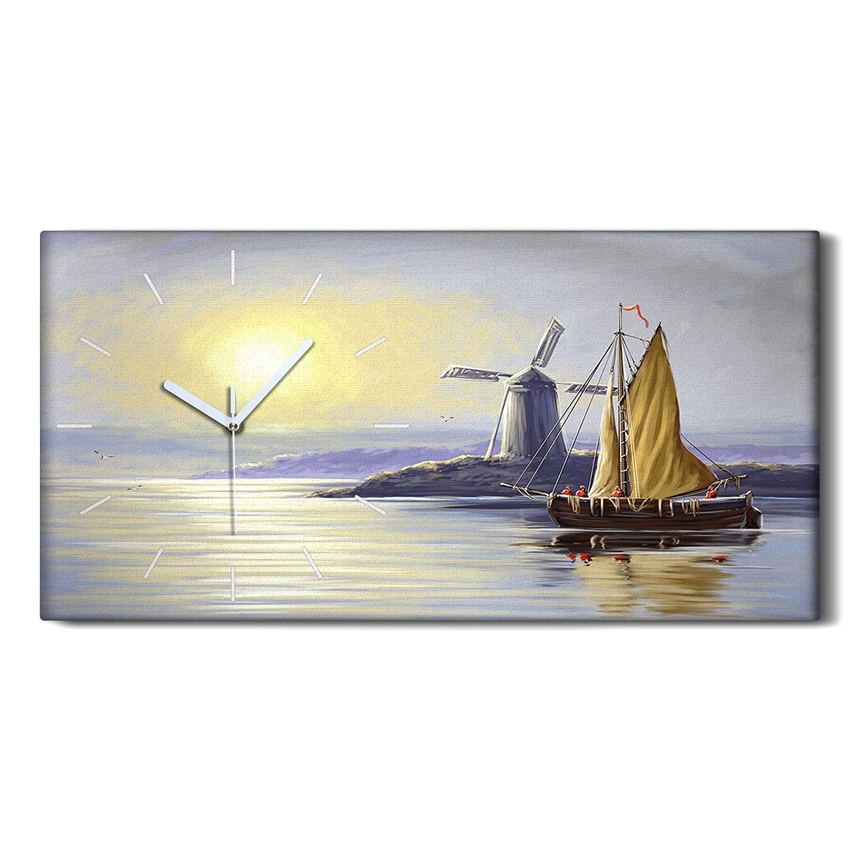 Horloge sur Toile d'Art Moderne 60x30cm - Impression Haute Définition Silence