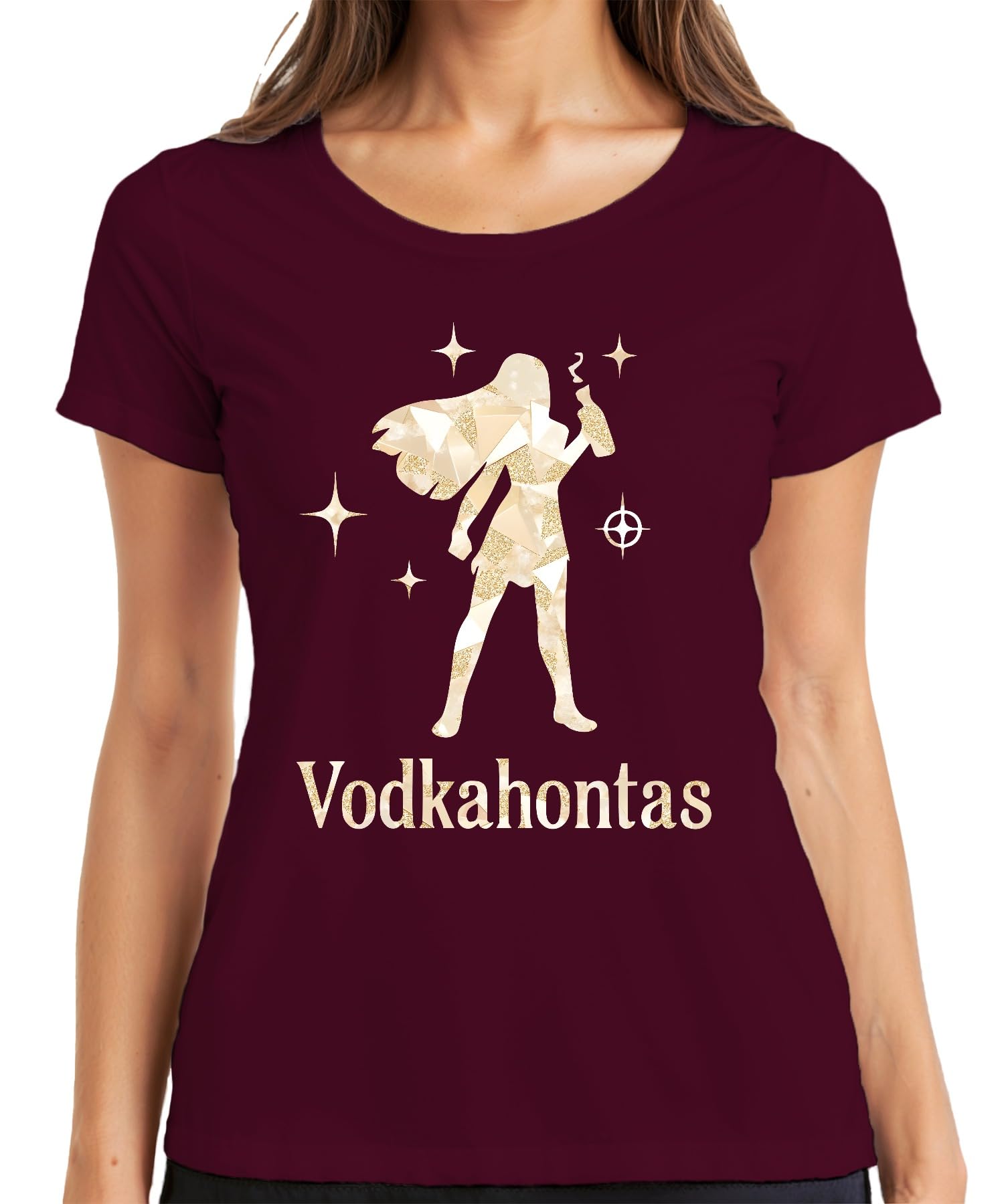 Vodkahontas Witzig Mädelsabend JGA Cocktail Party Spruch Frauen Damen T-Shirt