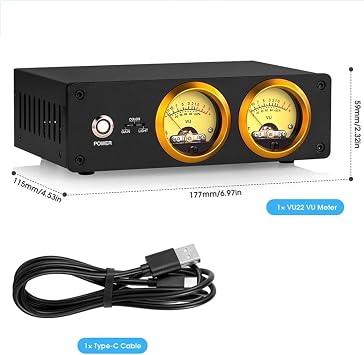 NGARY Dual Analog VU Meter Amplifier, RGB Sound Level Indicator Audio Switcher Box with DB Panel Display, Brightness/Color/Gain Adjustable for Tube Amps, Home Audio Component