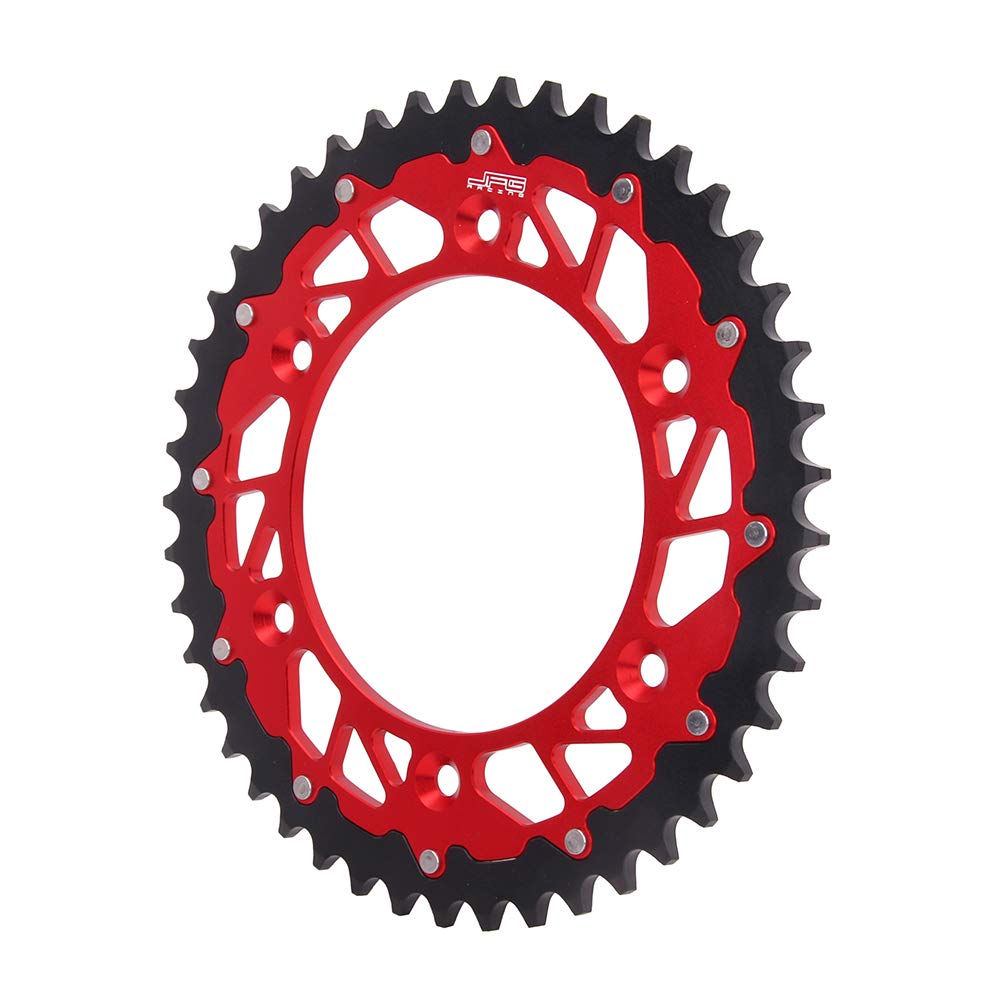 Piñón Trasero Moto 520-45T Aluminio para Beta RR 250-498 CC Enduro Rojo | Corona de cadena aluminio 520-45T con tornillos, Dirt Bike y motocross, para Beta RR 430 480RR 500 RS RR-S 250-498 cc