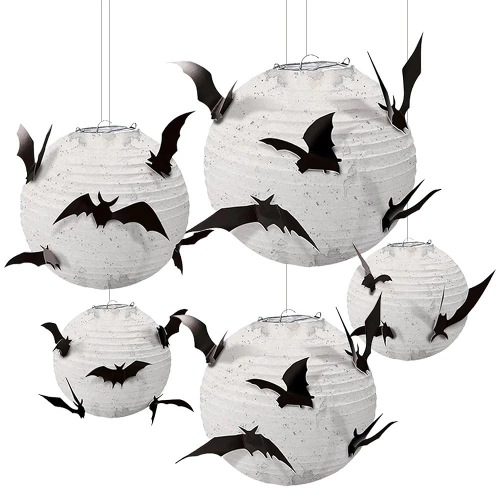 CLEARANCE Halloween Party Decorations Large Bat Lanterns Spooky Home Event Decor