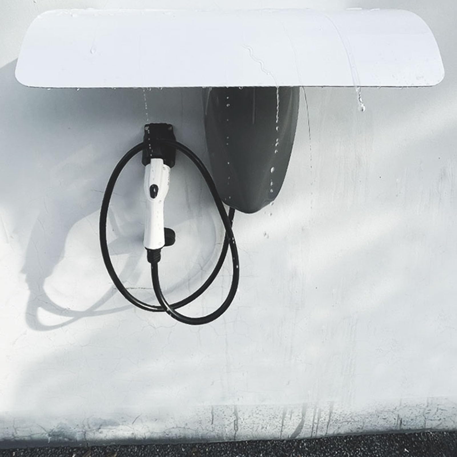 Wetterfeste Abdeckung für Ladestationen von Elektrofahrzeugen, Schutzdach für Ladestationen von Elektrofahrzeugen, Steckdosenschutz für Wandmontage, wasserdichte Abdeckung für Ladeanschlüsse