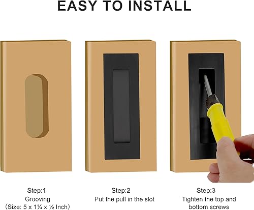 Vista 46 de Cozy Tower Tiradores de dedos empotrados de 6 pulgadas para puerta corredera de bolsillo, tiradores de puerta de armario, manijas de puerta de Oro