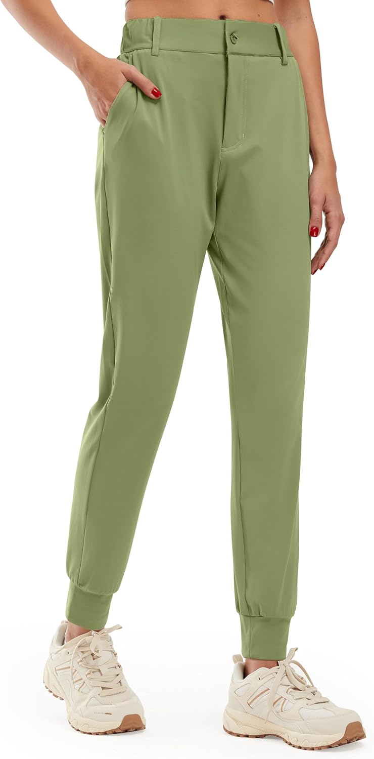 Libin Women's 4-Way Stretch Golf Joggers Pants with Pockets, Tapered Athletic Running Sweatpants, Work Dress Casual Slacks