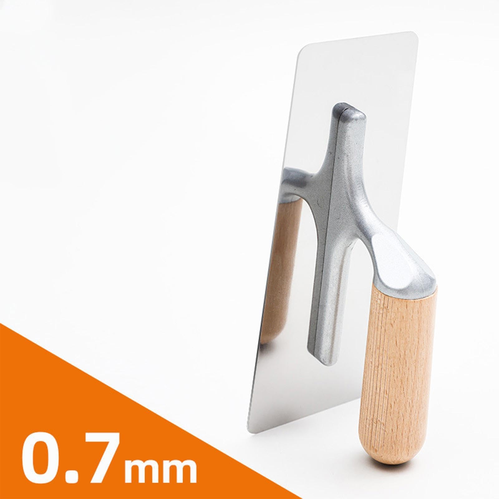 Paleta de Enlucido, Paleta Alisadora de Acero Inoxidable, Paleta de Albañil con Mango de Madera, Acabado de Hormigón, Adecuada para, Enlucid