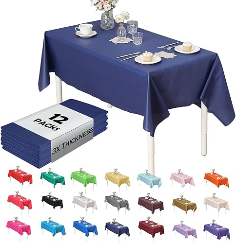 Evershine - Mantel de plástico resistente (reutilizable, 12 unidades)