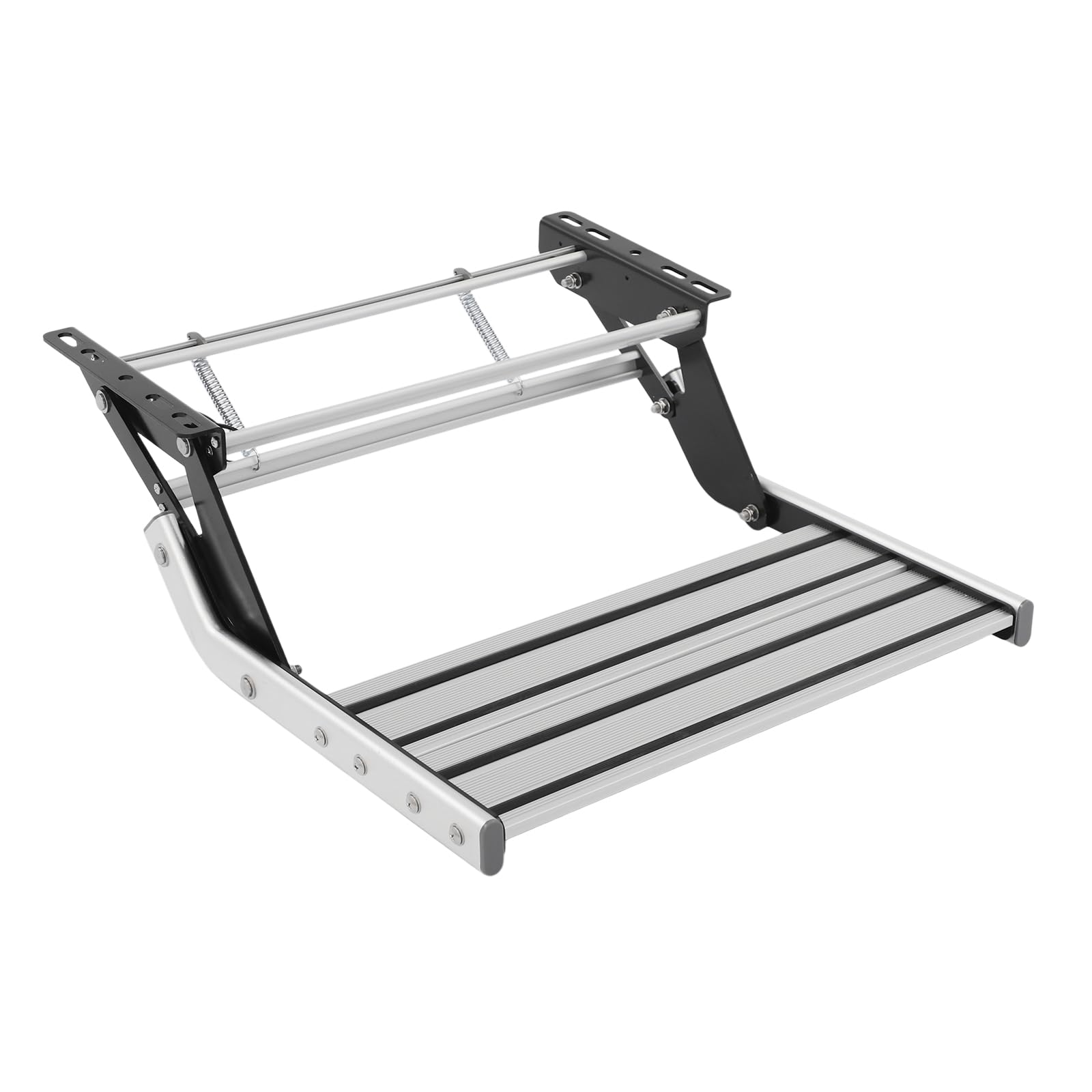 Stopnie do przyczep kempingowych, ręcznie składany zamek błyskawiczny, chowany stop aluminium, 200 kg, do przyczep kempingowych, kamperów