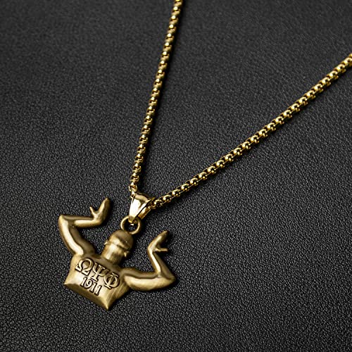 Bad Bananas BBGreek Omega Psi Phi Paraphernalia - Official Vendor - Dog Tag Pendant Necklace - 24 Inch Box Chain - Collection2