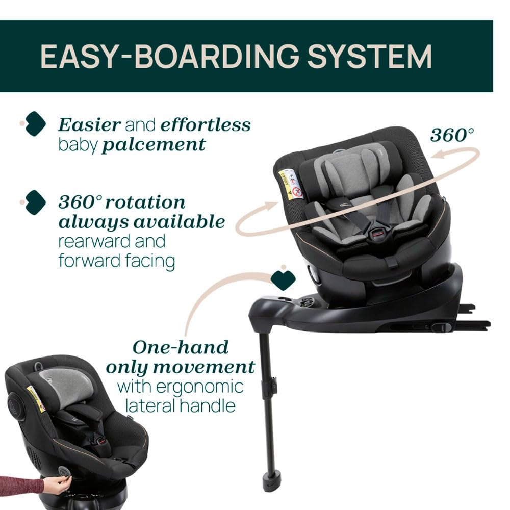 Chicco Seat105, I-size, Fotelik Samochodowy z Homologacją ECE R129/03, Obrotowy 360°, Regulacja w 6 pozycjach, Szybki i Łatwy Montaż, w Zestawie Wkładka Redukcyjna, 40-105 cm, Grupa 0/1, od 0 do 4 lat