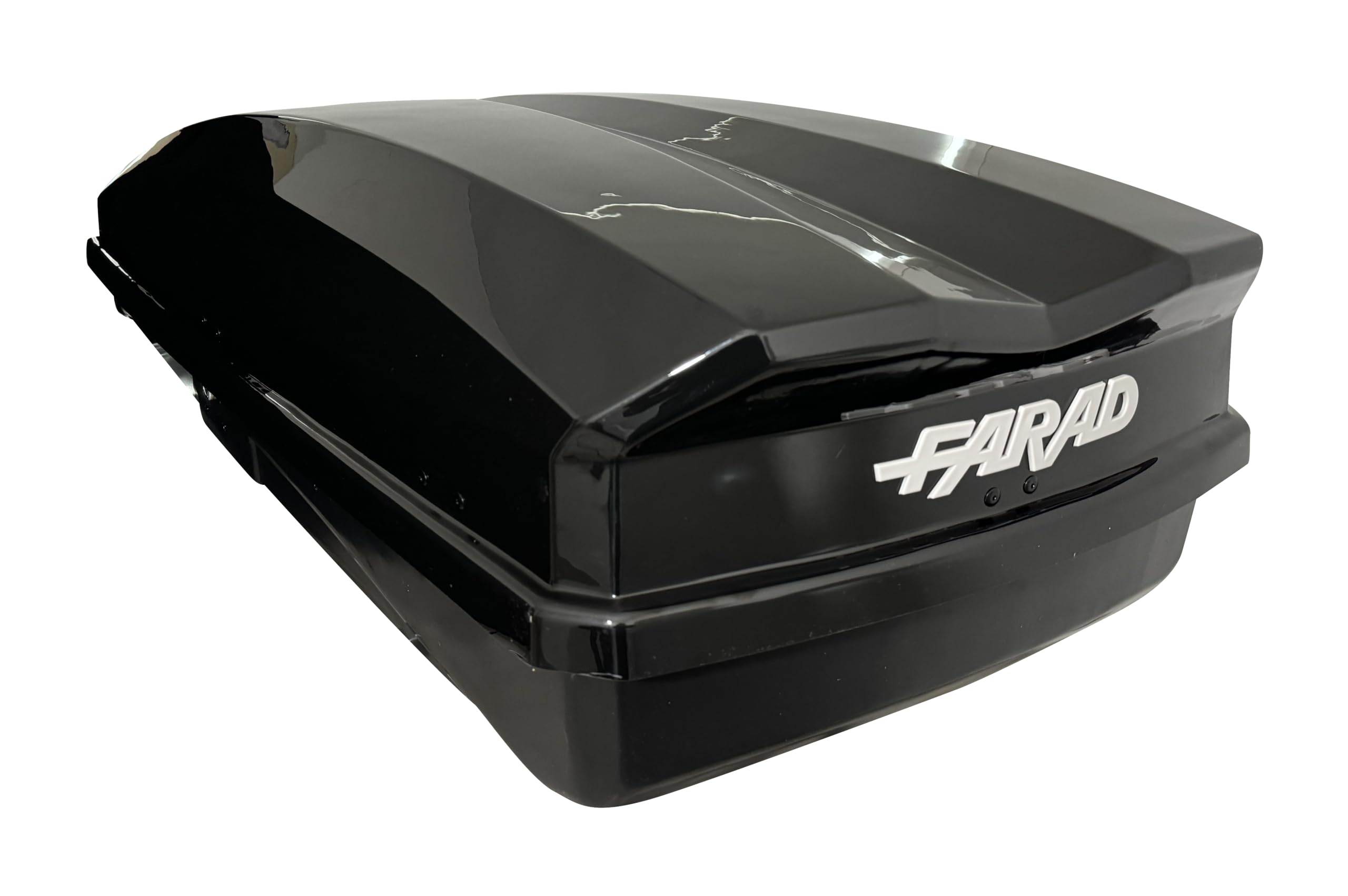 Farad Dachbox Raya 480 l, schwarz-metallic mit Formfehlern – doppelte seitliche Öffnung, TÜV-GS-Zulassung, Zentralschloss mit Sicherheitsschlüssel