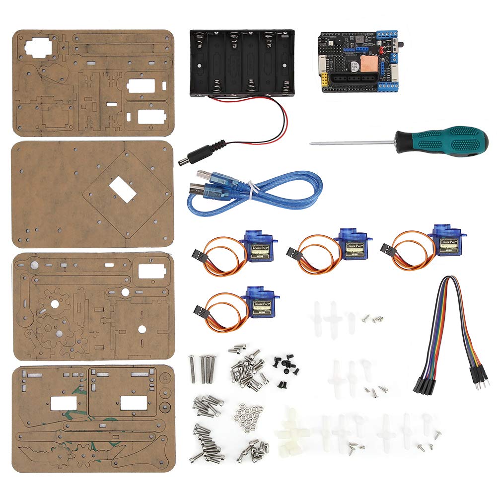 ViaGasaFamido Robot Arm Kit, Important Part of Assemble DIY the Robotic Arm, for MeArm Servo Motors 4 Degrees of Freedom Wireless Control Components,Industrial Robots and Accessories
