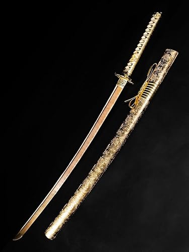 Miniatura 7 de Mini katana  Katana de tamaño completo, hoja afilada de acero al carbono 1060  Espiga completa  vaina, soporte, bolsa para el polvo y estuche rígido