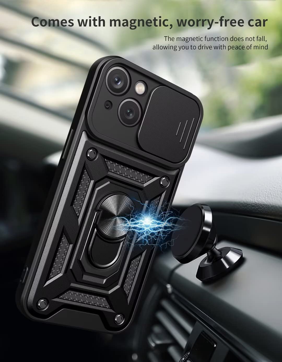 Cover Armor Per Motorola Moto G14: Resistente, Con Anello E Supporto Magnetico! (Oro Rosa) - 3
