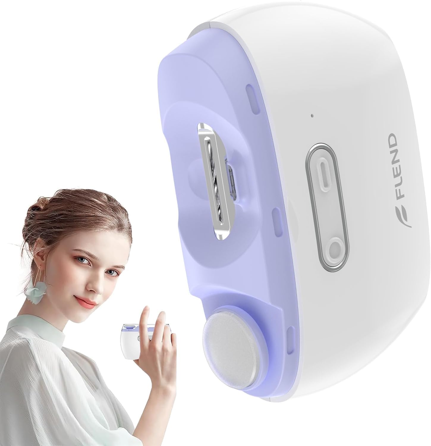 Elektrischer Nagelknipser, Elektrischer Nagelschneider Geeignet für Kinder, Erwachsene und Ältere, Automatischer Nagelknipser mit 2 Einstellbaren Geschwindigkeiten, Nagelknipser mit LED-Licht und Chip
