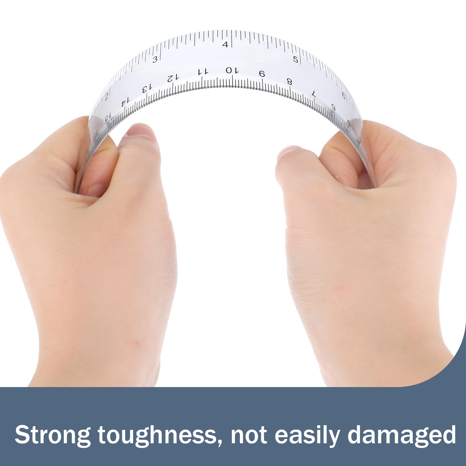 10 Pcs Clear Ruler, Clear Plastic Ruler 6 Inch 8 Inch Transparent Shatterproof Straight Rulers with Inches and Centimeters for School Classroom Home Office - Image 3