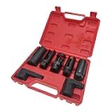 7 Pcs Oxygen Sensor Socket 22mm (7/8 in), 27mm, 29mm fits All Vehicle O2 Removal and Installation Universal Puller and Removal Tool