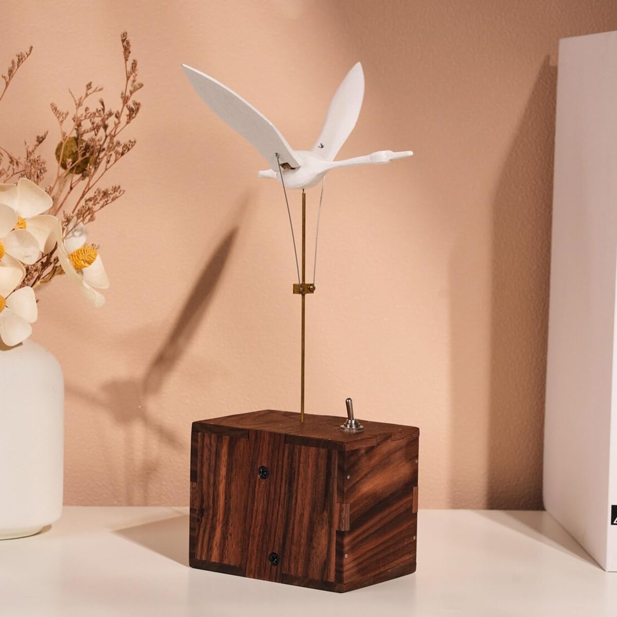 Carillon 3D in legno fatto a mano a forma di cigno volante, modello dinamico con sistema di movimento, noce naturale, decorazione unica per casa e ufficio, regali creativi