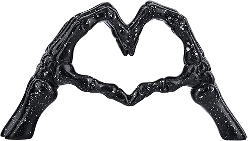 DOVDOV Estatua de gesto de amor, escultura moderna hecha a mano negra, decoración del hogar, corazón de resina, escultura abstracta, sótano,