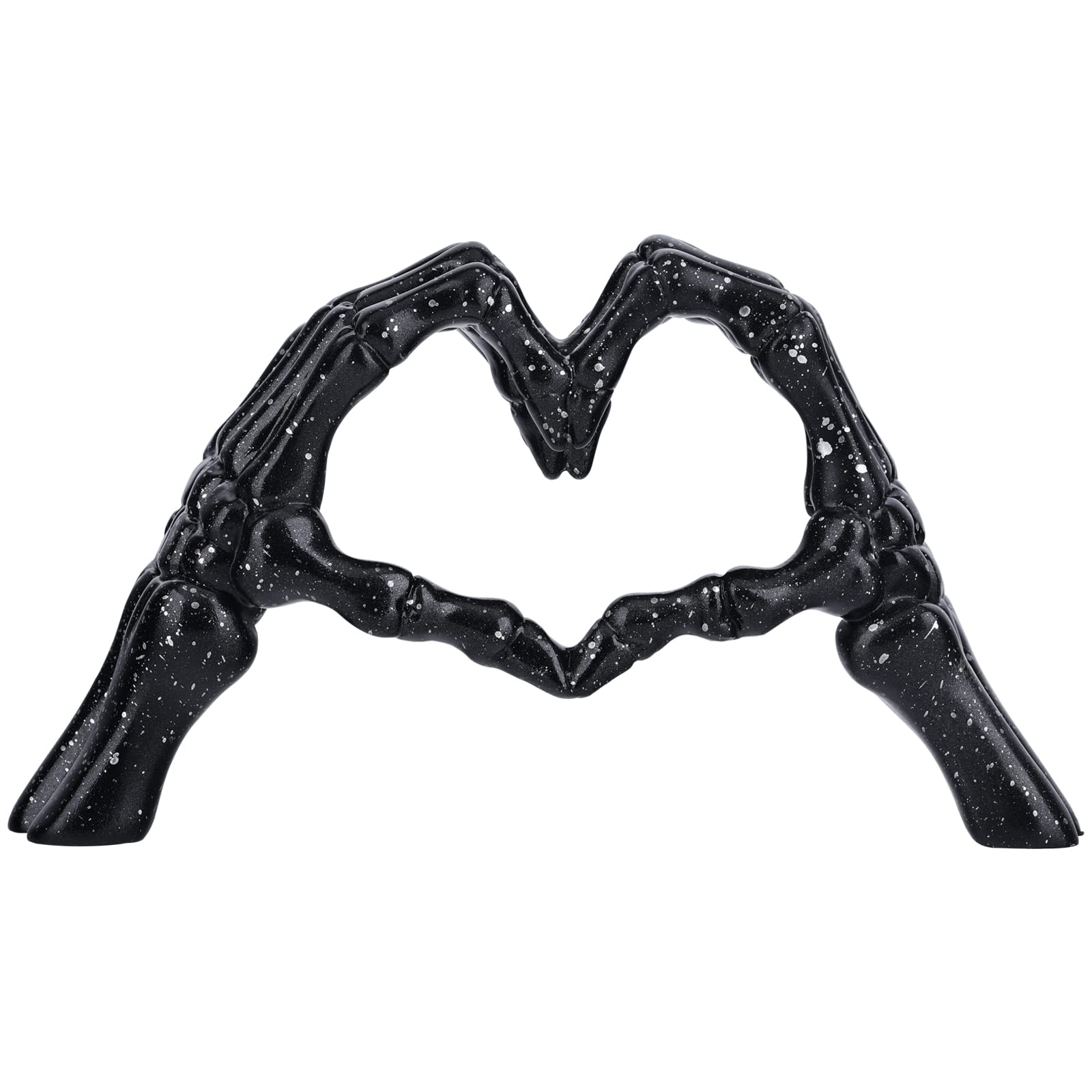 DOVDOV Estatua de corazón de mano de hueso de mano, decoración negra del hogar, decoraciones de mesa de Halloween, escultura decorativa de dedo aterrador, decoraciones de Halloween, mesa de café,