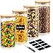 Deco haus Vorratsgläser mit Deckel 4er set, Vorratsdosen Glas Luftdicht - Glas Vorratsdosen mit Deckel, Aufbewahrung Küche Vorratsglas mit Deckel, Vorratsbehälter Glas mit Deckel, Glasbehälter