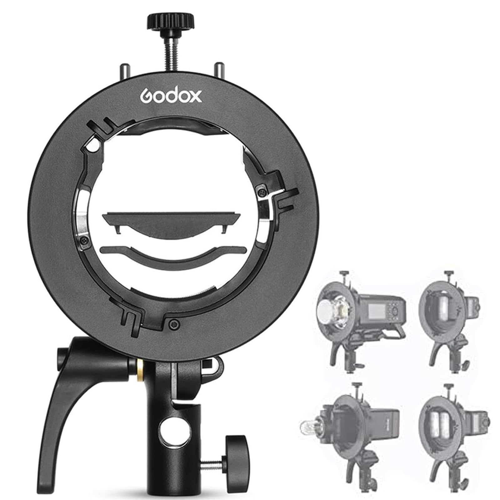 Godox S2 S-Type Speedlite Bracket Bowens Mount Holder for Godox V1 AD200Pro AD400Pro AD200 V860II TT685 TT600 TT350 Flash Strobe Speedlight