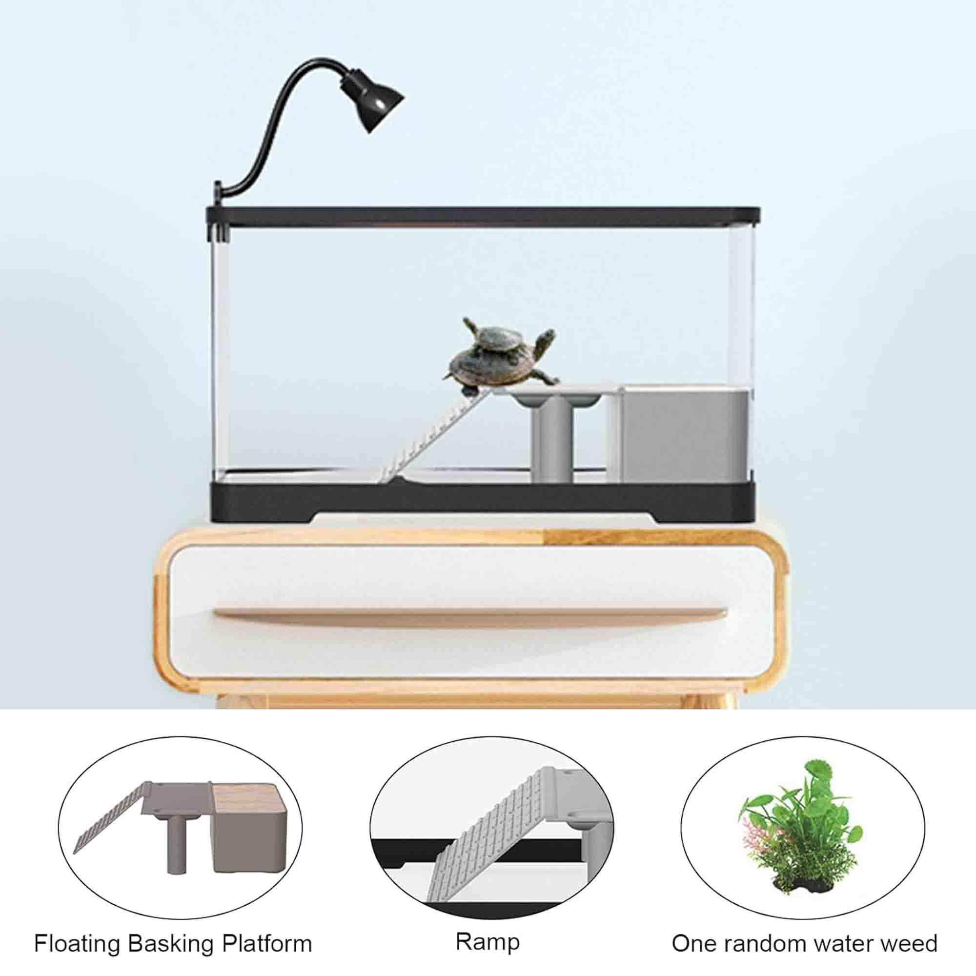 Terrarium Dla żółwi, Akrylowe Akwarium Dla żółwi Z Platformą Do Wypoczynku, Rampą, łatwym Odpływem, Dla Małych żółwi