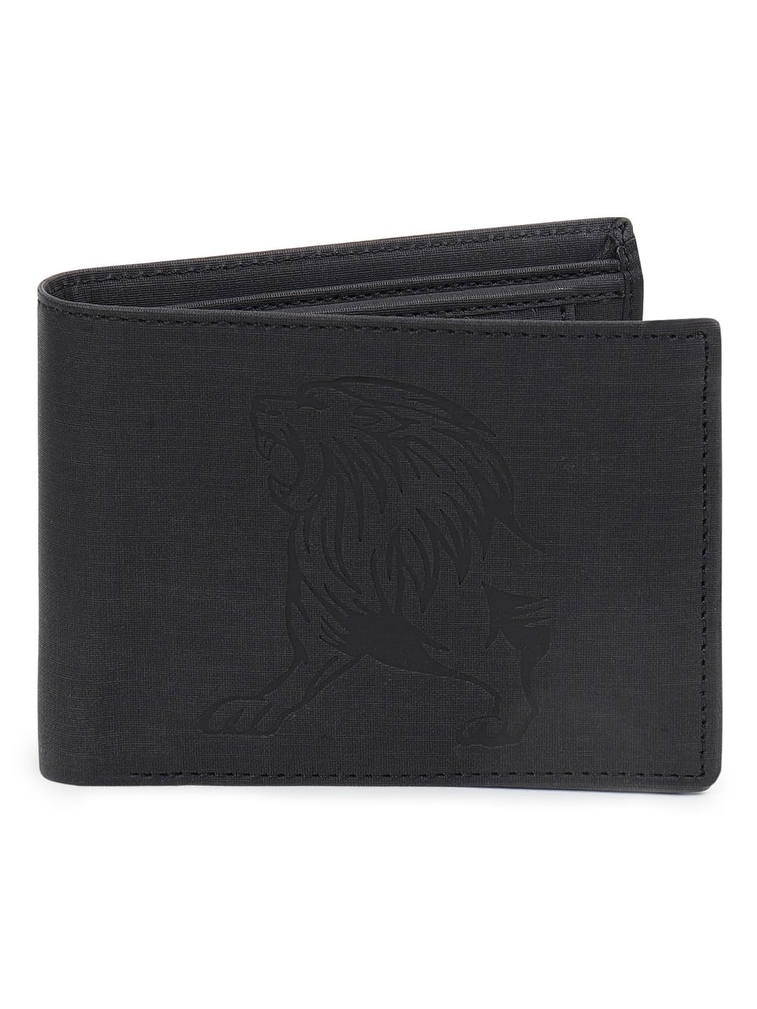 Vegan Leather Wallet for Men | Vintage Printed | Premium Vegan Leather Craftsmanship | 3 Card Slots I 2 Cash Compartments & Secret Slots | 1 Coin Pocket (Lion, Black)-image-36