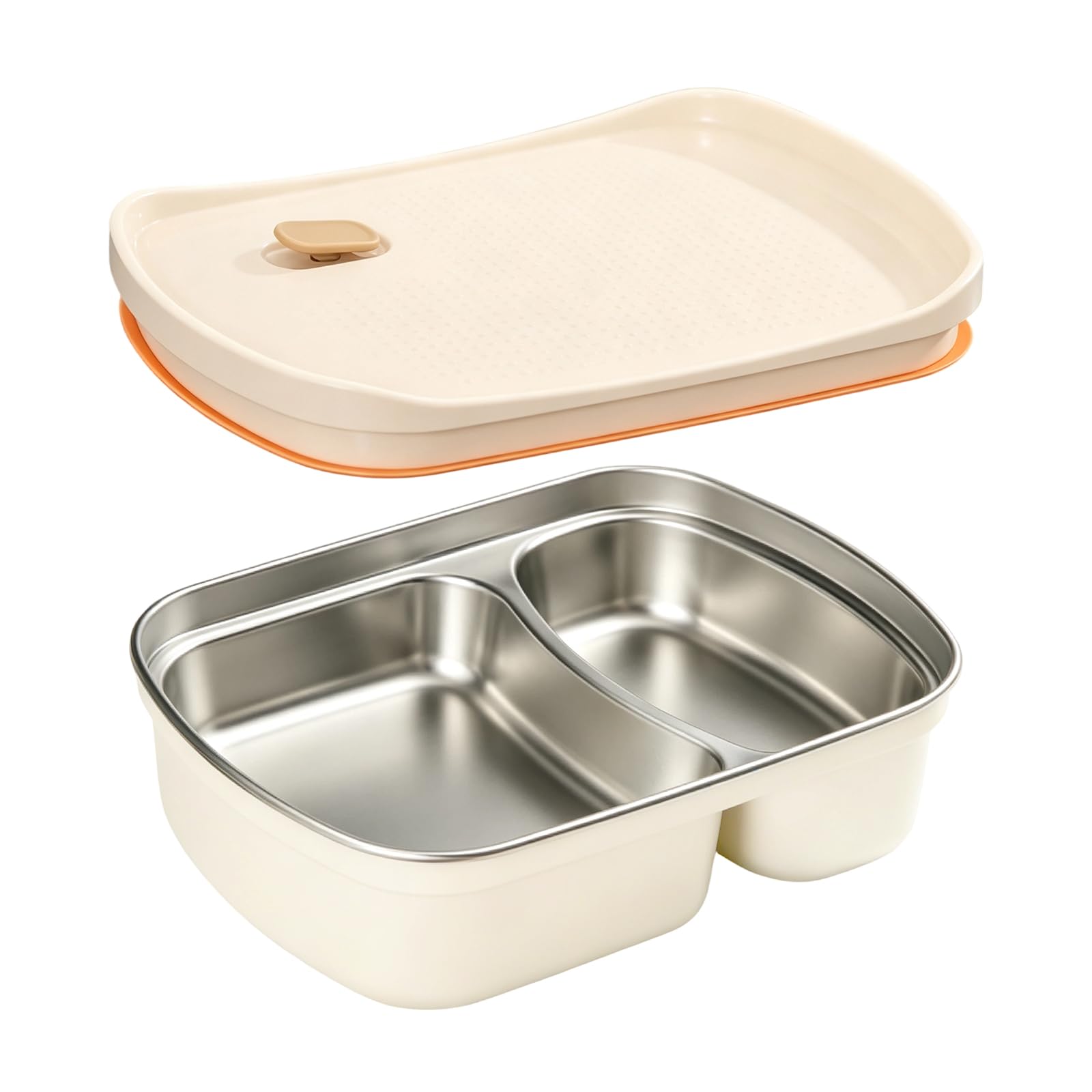 Jazuaiao B Packed Meal Ox With Divided Stainless Steel Insert Lidded Lunch Container For Family Carry School Workday Travel Storage Meal Prep Separated Foods Lunch Organizer