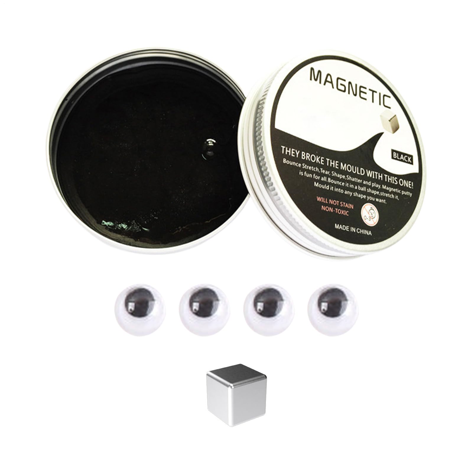 Magnetic Sli-me Putty, Safe And Non-Sticky, Black, Magnetic Space Putty Sli-me, Fidget Toy Stress Reliever Puddy Toys, Child-Friendly, For Boys Girls Teen Family Friends Women Men