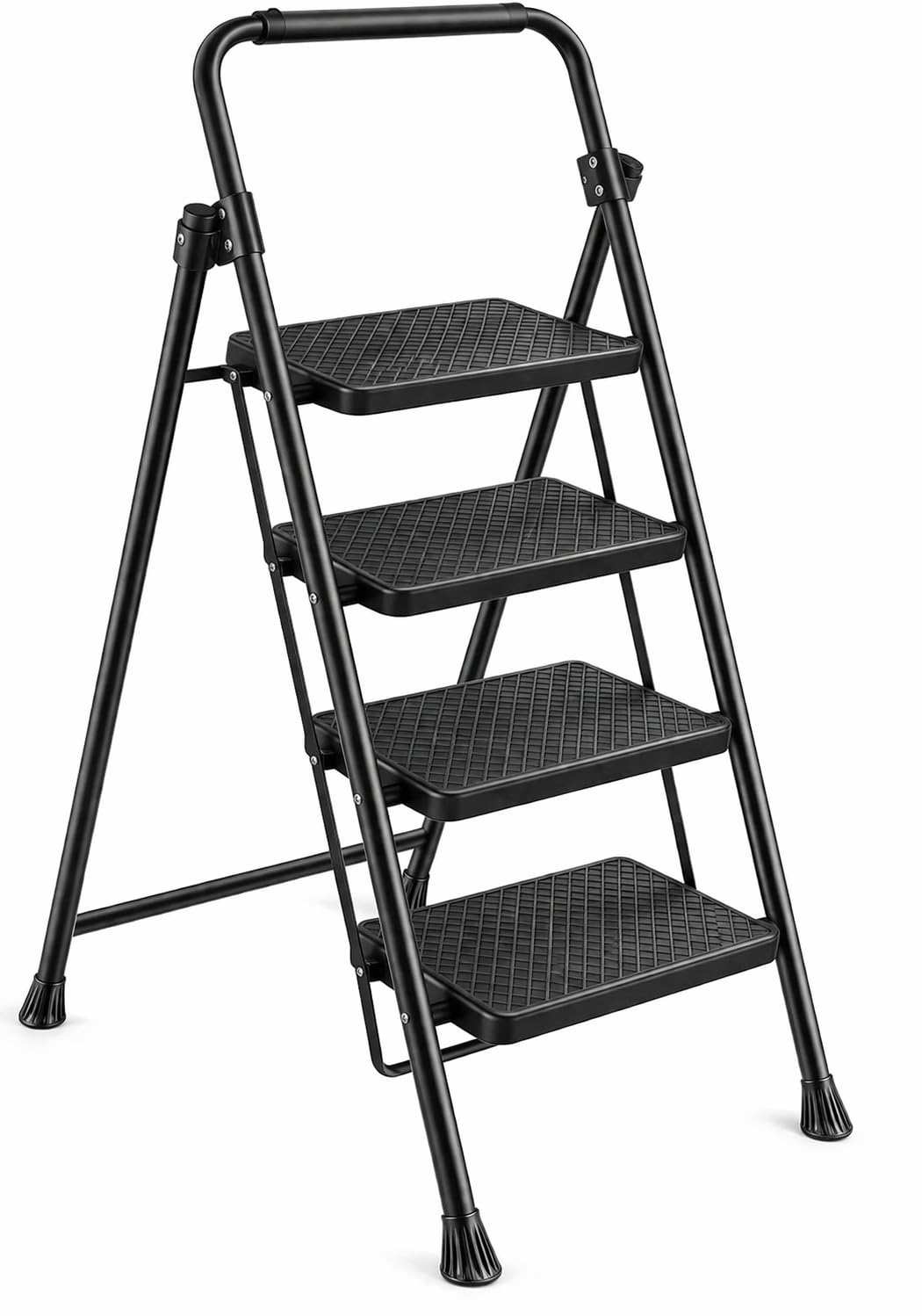 Step Ladder 4 Step Folding Step Stool Step Ladder with Wide Anti-Slip Pedal Step Stool Foldable for Adults Lightweight, Portable Steel Use for Home and Office