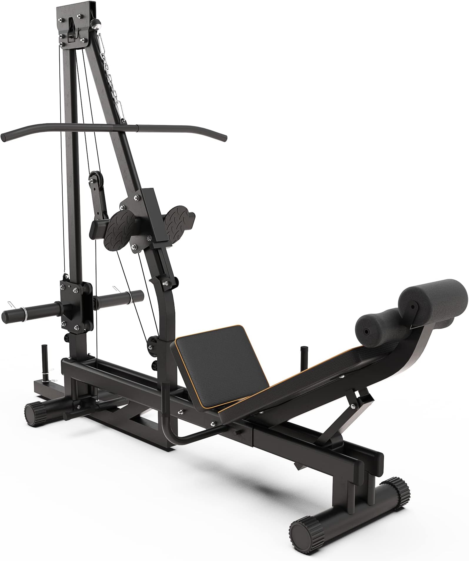 Synergee Leg Press Machine with LAT Pull Down Attachment. Glute, Ham, & Quad Developer for Home Gym. 400 lb Weight Capacity.