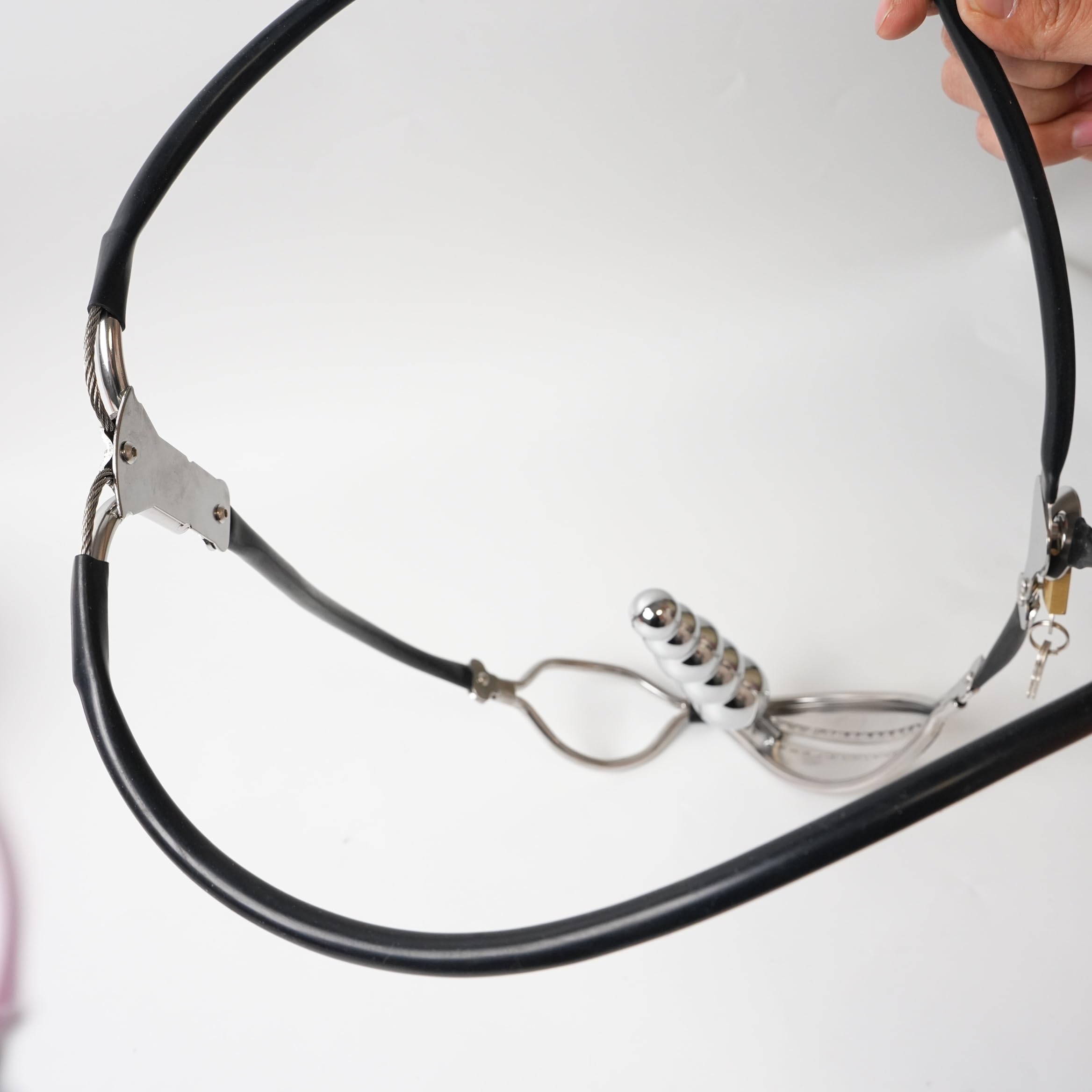 Ceinture de chasteté Invisible en acier inoxydable pour femme Noir 90-120cm