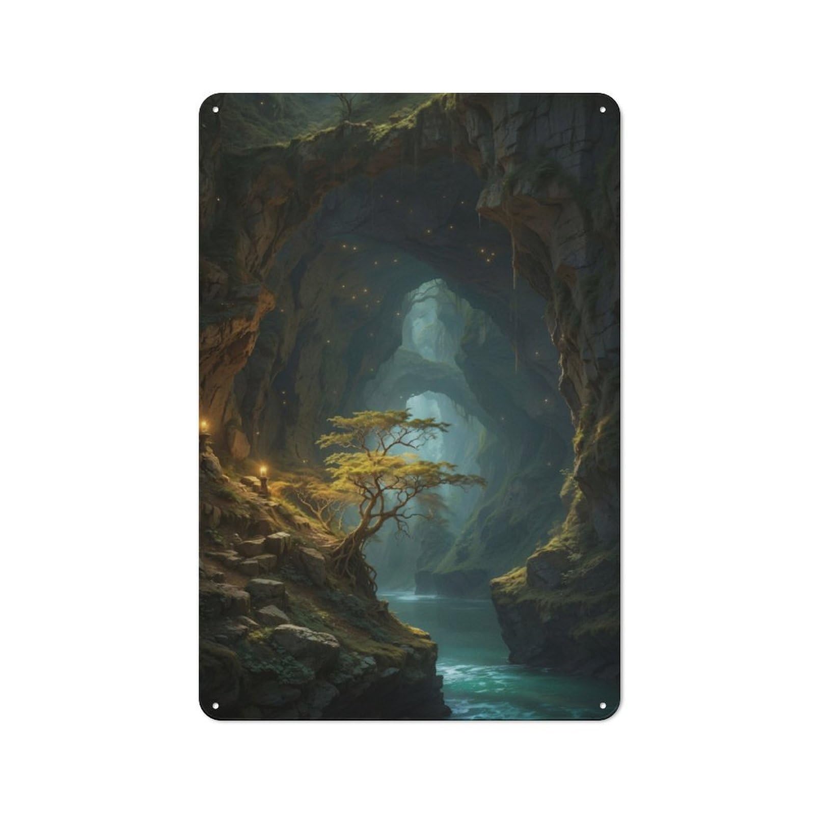 Junmoney The Mystical Gateway Vintage Metal Plaque 30X20cm For Workshop Wall, For Kitchen And Home Bar Decor, For Home Office And Studio Walls