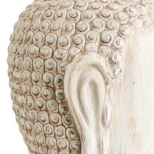 Statue de Bouddha en céramique beige décoration orientale Soleil Levant