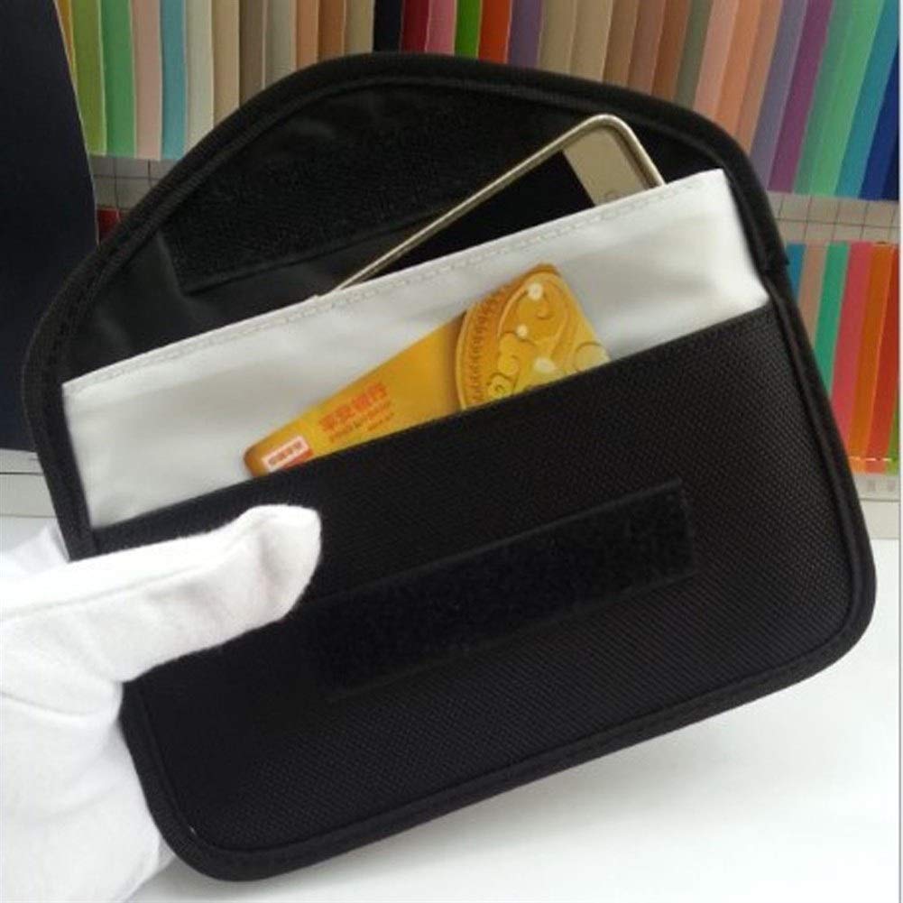 NO-LOGO Wj-Accessories 1pc New Anti-Radiation Wallet Key Holder Blocking Car Key Case Fob Signal Blocker Shielding RFID Bag Phone Pouch Wallet Case (Color Name : Black)