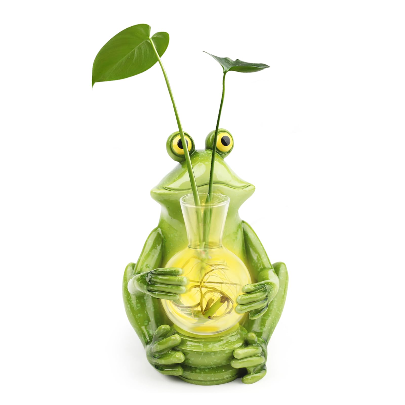 Station de propagation de plantes grenouille avec lumière pour plantes, terrarium unique pour culture hydroponique, pot de fleurs en verre, support de vase en verre pour la maison, le jardin