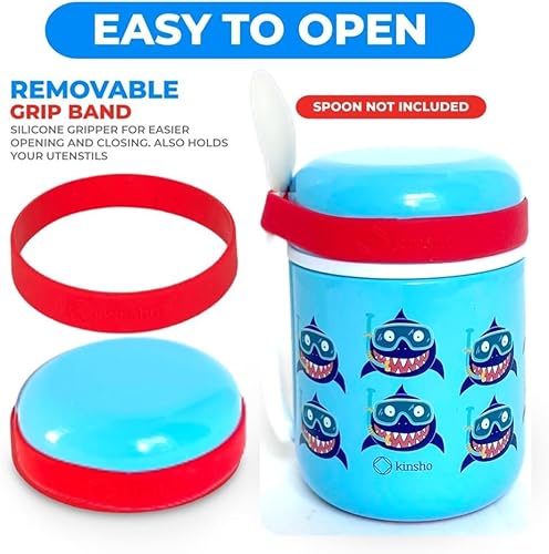 kinsho Termo para comida caliente, tarro de boca ancha aislado de acero inoxidable para el almuerzo, recipiente de sopa para niños, preescolar, a
