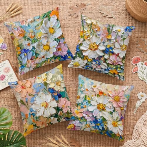 Housse de coussin 65x65 lot de 4 imperméable pour canapé de jardin et salon - 2