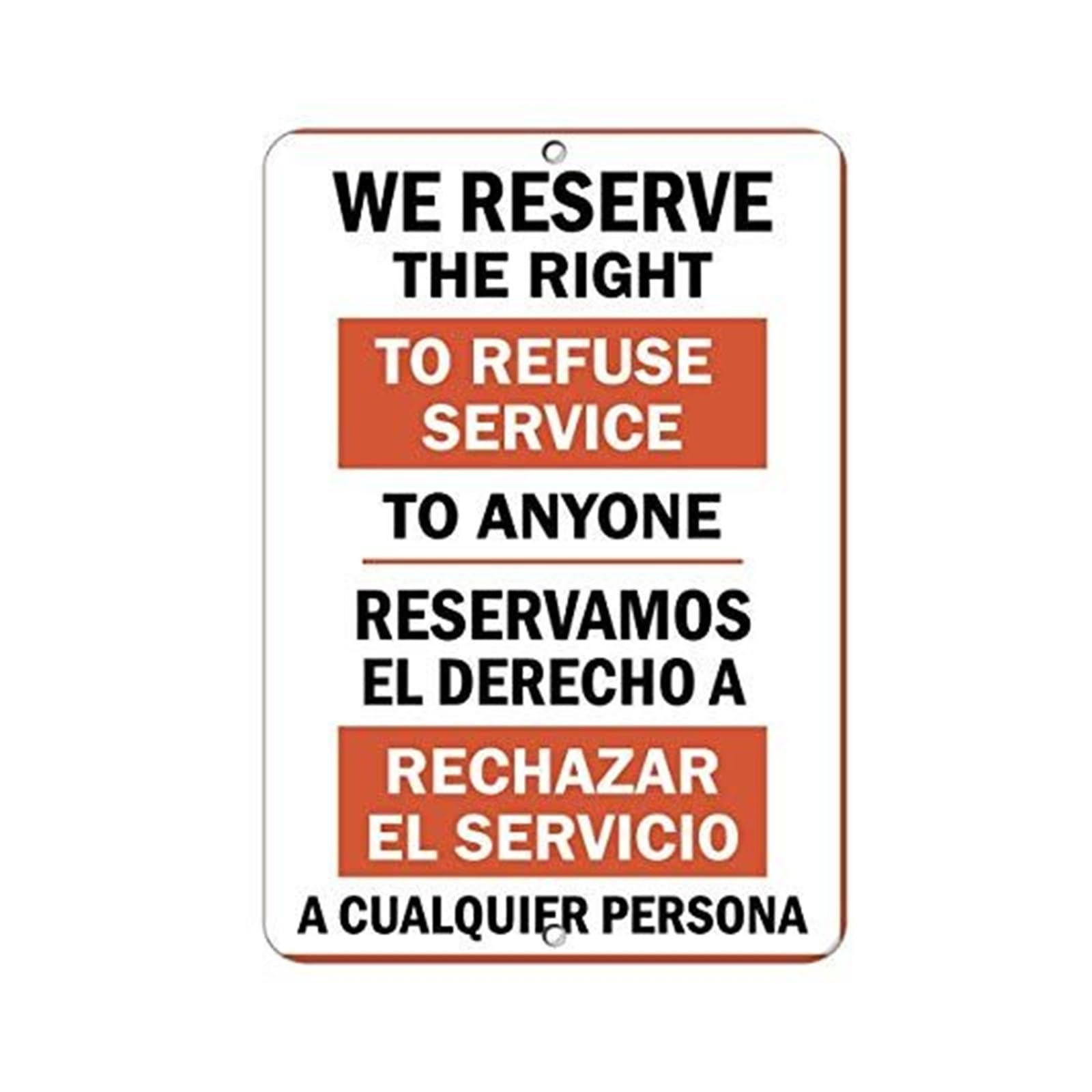 MCQWOMFQAK Funny Warning Sign We Reserve Right to Refuse Service Metal Sign Retro Business Sign for Bar Store Office Cafe Man Cave Wall Decor 8 X 12 inch