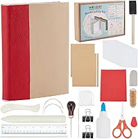 WEBEEDY Kit de encadernação para iniciantes, 64 peças, kit básico de encadernação DIY com instruções para iniciantes, ferramentas completas de encadernação para encadernação DIY, suprimentos de