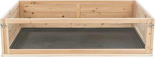 TRIXIE Carrera de madera de interior para animales pequeños con vista, corralito para tortugas, conejillos de indias, hámsters