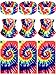 9 Pieces Headband Balaclava Tie-dye Headband Hippie Neck Gaiter Bandana Sun Protection Face Mask for Women and Men