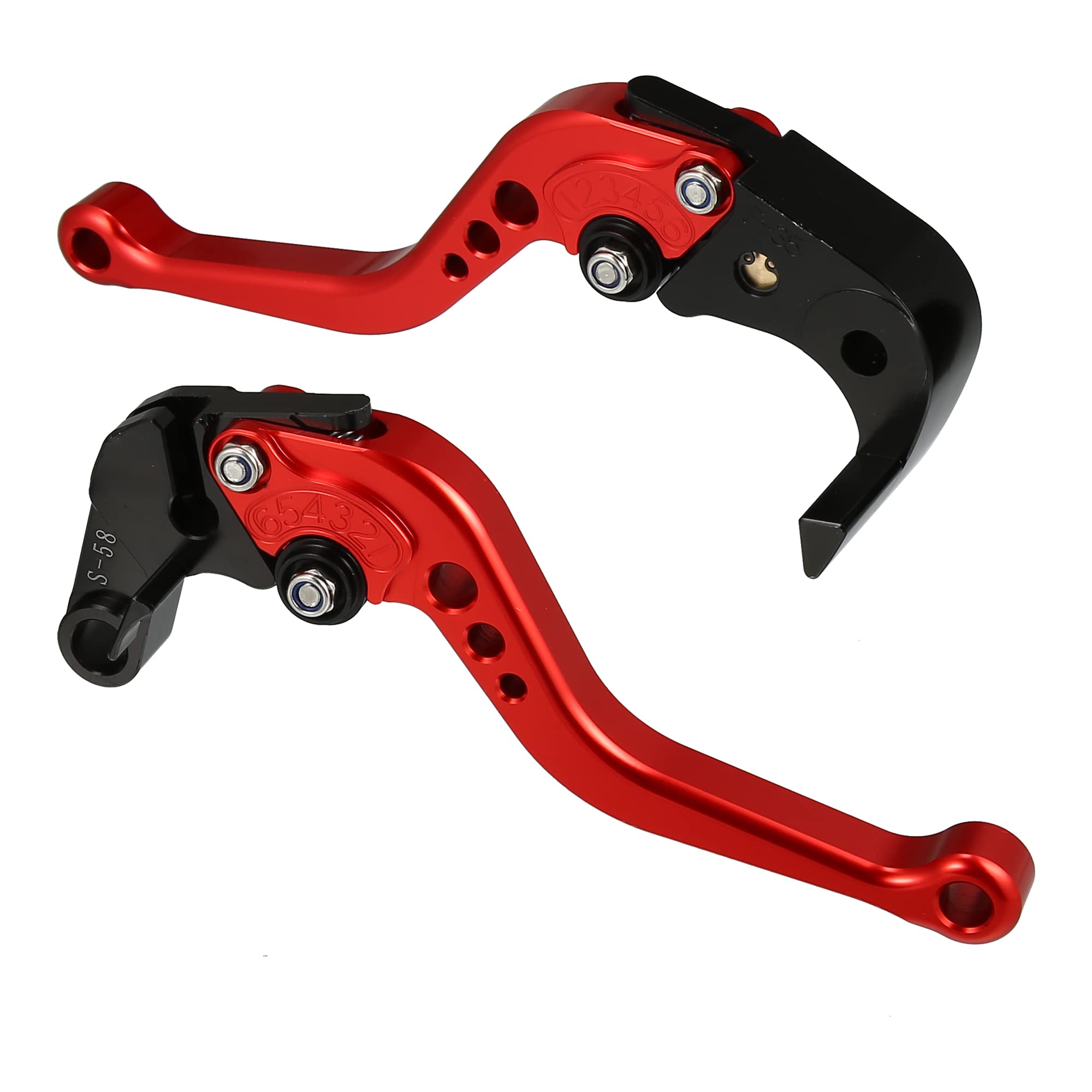 X AUTOHAUX 1 Par Moto Freno Embrague Manetas Plegables CNC para Suzuki Rojo