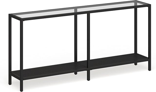 Henn&Hart Blackened Bronze Console Tables, Black