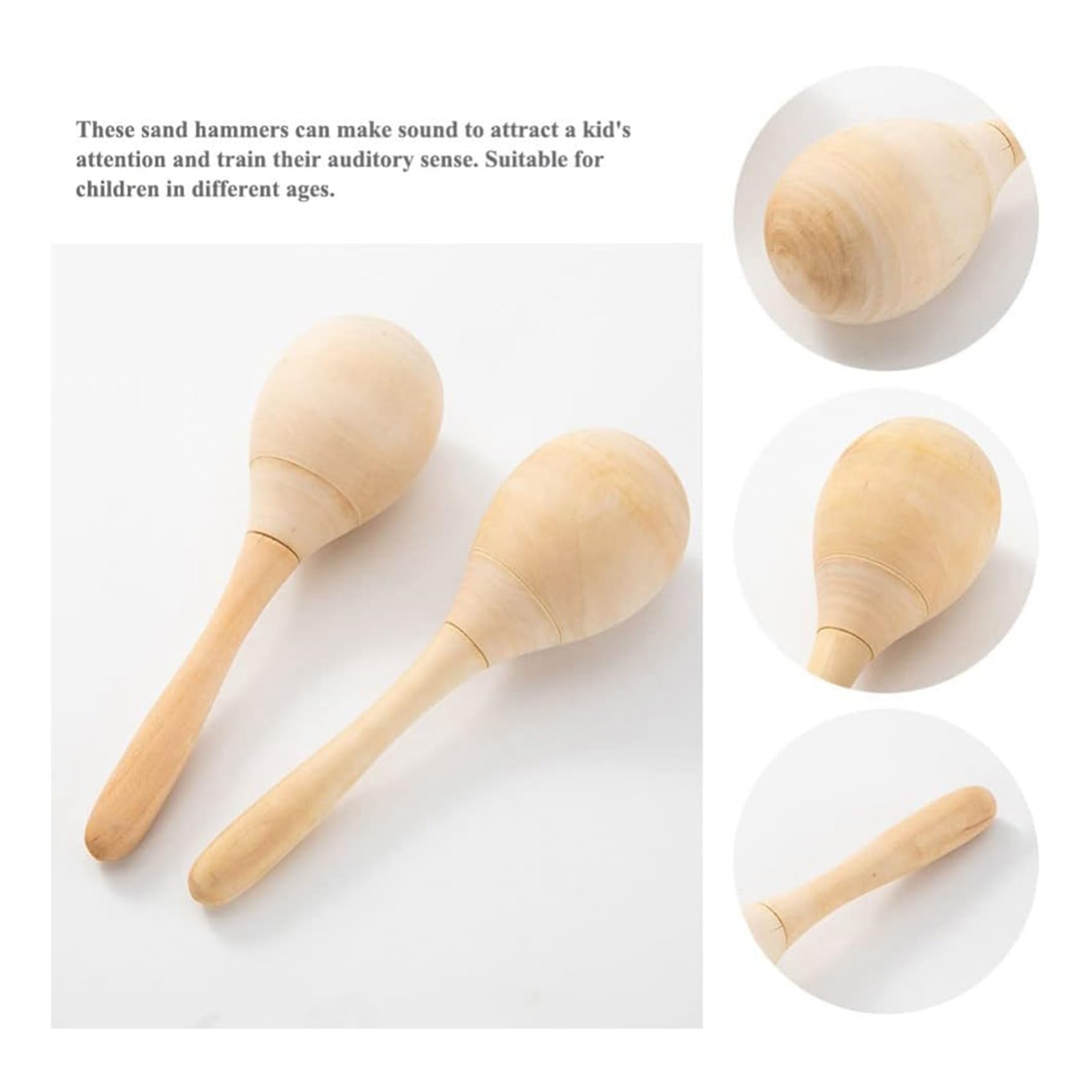 20 Piezas de Sonajeros de Percusión Manual de Maracas de Madera DIY con Sonido Nítido para Recuerdos de Fiestas Musicales