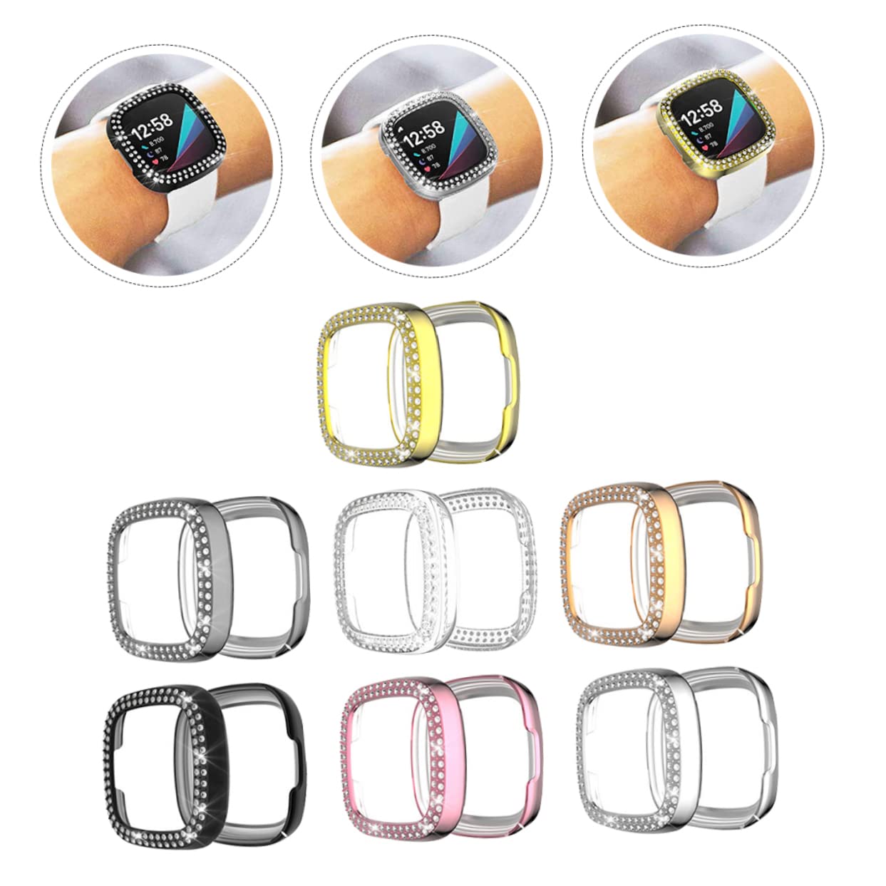 OSALADI 21pièces Boîtier De Montre Protecteur Compatible avec Sense Complète Éclatante Pc Transparent
