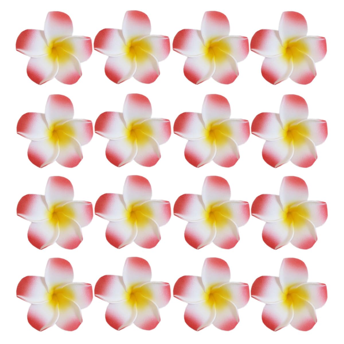 Skydume 100 Pcs 1.6" Hawaiian Frangipani Artificial Plumeria Rubra Foam Flower Petals for Wedding Party Floral DIY Home Decoration(Red)