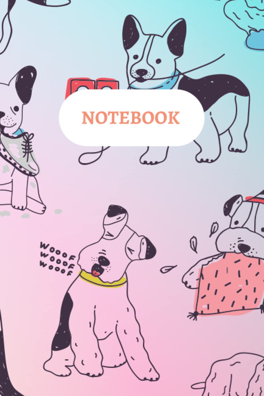 Dog Journal Cute Notebook for Women Kids, Dog lovers, Gift idea! 125 lined Pages perfect for notes writing, and doodling