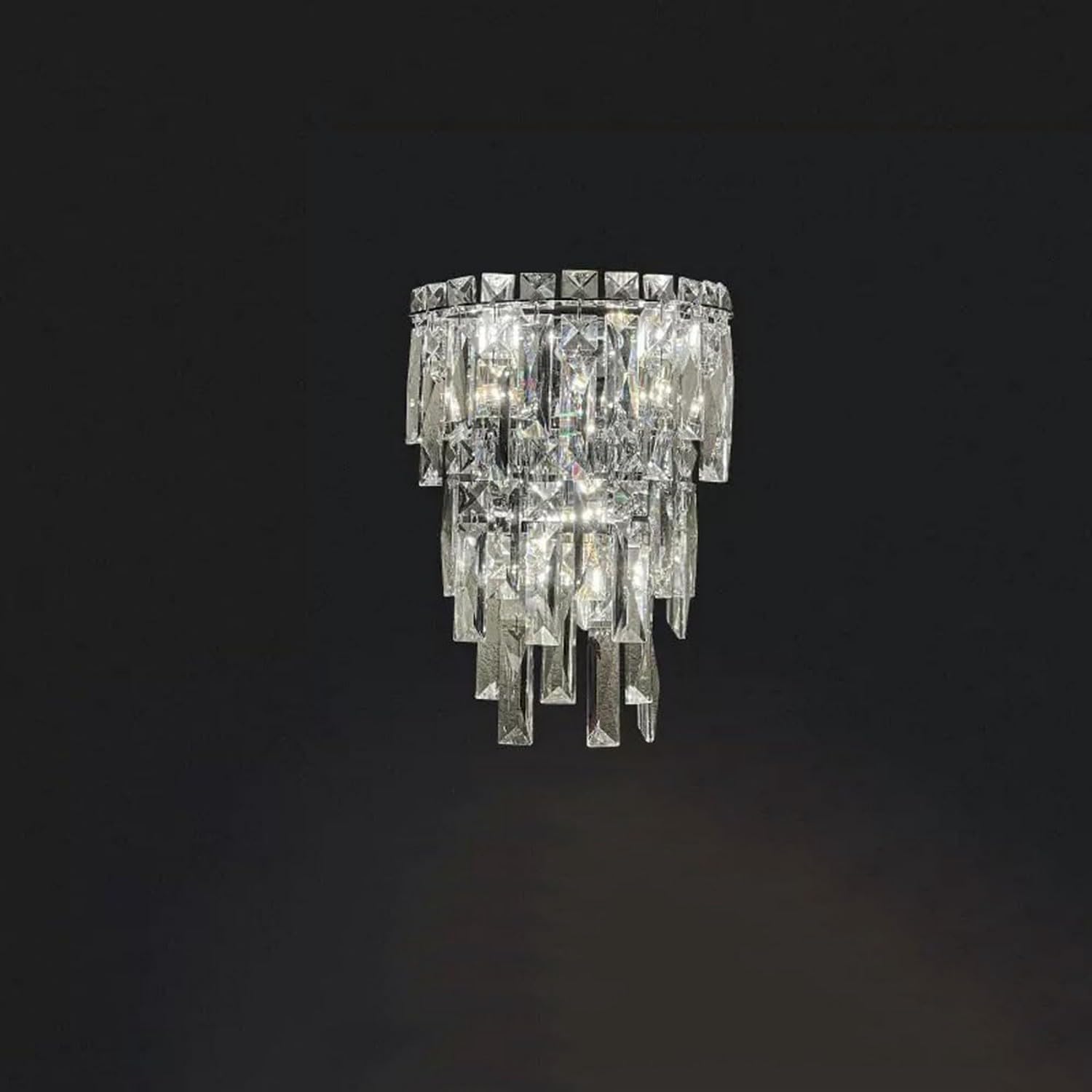 Modern Crystal Wall Light Fixtures Indoor Luxury Sconce Gold Chrome ble Bathroom Vanity Lights Long Hallway Lamp Compatible with Bedroom Living Room Hotels Foyer Entryway 46CM LED(Cromo,28CM)